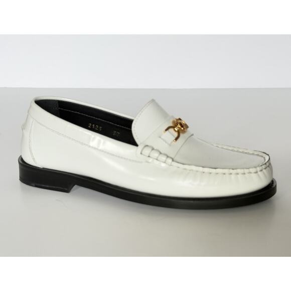 VERSACE Women’s Gold Medusa White Leather Loafers 8.5 US (38.5) 1012123 IT NIB